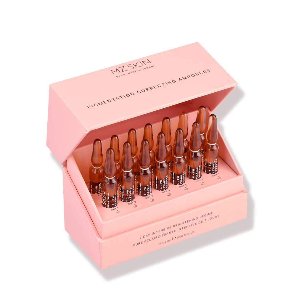 Pigmentation Correcting Ampoules open box angle